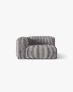 MODUL LATERAL PENTRU CANAPEA MARTINA, PE STANGA, GRI DESCHIS, TAPITAT CU TAPITERIE DIN TEXTIL CORDOI TILIA, MICADONI