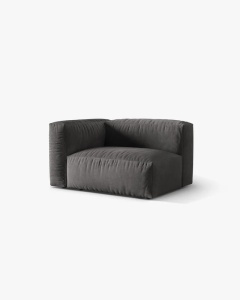 MODUL LATERAL PENTRU CANAPEA MARTINA, PE STANGA, GRI, TAPITAT CU TAPITERIE DIN TEXTIL CATIFEA VOGUE, MICADONI - Img 2