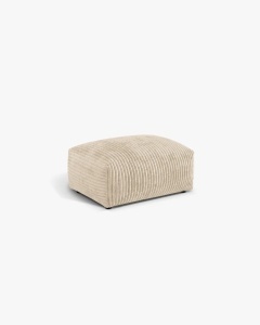 MODUL POUF CANAPEA/COLTAR MARTINA, 103X73 CM, BEJ DESCHIS, TAPITAT CU TAPITERIE DIN TEXTIL CORDOI TILIA, MICADONI - Img 2