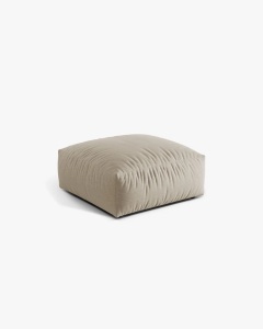 MODUL POUF CANAPEA/COLTAR MARTINA, 108X108 CM, BEJ DESCHIS, TAPITAT CU TAPITERIE DIN TEXTIL STRUCTURAT BOSTON, MICADONI - Img 2