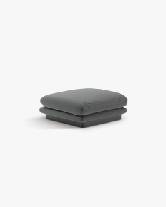 MODUL POUF CANAPEA/COLTAR TORINO, GRI INCHIS, CU TAPITERIE DIN TEXTIL STRUCTURAT WIND, MICADONI - Img 2
