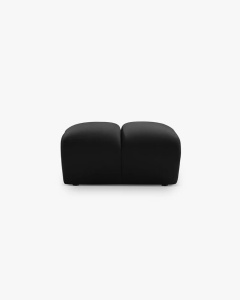 MODUL POUF COLTAR DIANA, NEGRU, 60X82 CM, TAPITAT CU TAPITERIE DIN TEXTIL CATIFEA SALVADORE, MICADONI