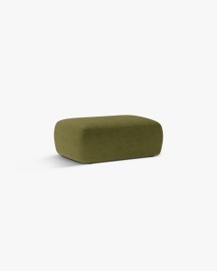 MODUL POUF KATE, VERDE MASLINIU INCHIS, 60X99 CM, TAPITAT CU TAPITERIE DIN TEXTIL BOUCLE BALOO, MICADONI - Img 2