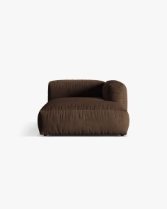 MODUL SEZLONG CANAPEA/COLTAR MARTINA, 130X176 CM, PE DREAPTA, CIOCOLATIU, TAPITAT CU TAPITERIE DIN TEXTIL CATIFEA VOGUE, MICADONI