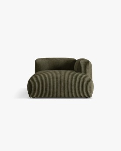 MODUL SEZLONG CANAPEA/COLTAR MARTINA, 130X176 CM, PE DREAPTA, VERDE MUSCHI, TAPITAT CU TAPITERIE DIN TEXTIL CORDOI TILIA, MICADONI
