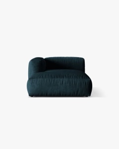 MODUL SEZLONG CANAPEA/COLTAR MARTINA, 130X176 CM, PE STANGA, ALBASTRU INCHIS, TAPITAT CU TAPITERIE DIN TEXTIL CATIFEA VOGUE, MICADONI