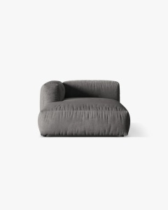 MODUL SEZLONG CANAPEA/COLTAR MARTINA, 130X176 CM, PE STANGA, GRI, TAPITAT CU TAPITERIE DIN TEXTIL CATIFEA VOGUE, MICADONI