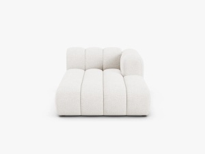 MODUL SEZLONG CANAPEA LUPIN, PE DREAPTA, ALB, CU TAPITERIE DIN TEXTIL BOUCLE BALOO, MICADONI