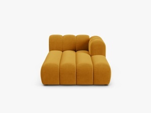 MODUL SEZLONG CANAPEA LUPIN, PE DREAPTA, GALBEN, CU TAPITERIE DIN TEXTIL CATIFEA SALVADOR, MICADONI