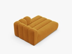 MODUL SEZLONG CANAPEA LUPIN, PE DREAPTA, GALBEN, CU TAPITERIE DIN TEXTIL CATIFEA VENUS, MICADONI - Img 3