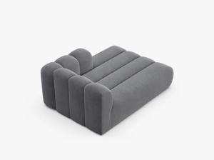 MODUL SEZLONG CANAPEA LUPIN, PE DREAPTA, GRI, CU TAPITERIE DIN TEXTIL CATIFEA SALVADOR, MICADONI - Img 3