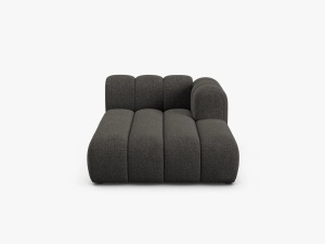 MODUL SEZLONG CANAPEA LUPIN, PE DREAPTA, GRI INCHIS, CU TAPITERIE DIN TEXTIL CHENILLE EDEN, MICADONI