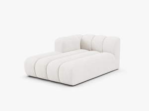 MODUL SEZLONG CANAPEA LUPIN, PE STANGA, ALB, CU TAPITERIE DIN TEXTIL BOUCLE BALOO, MICADONI - Img 2