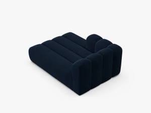MODUL SEZLONG CANAPEA LUPIN, PE STANGA, ALBASTRU ROYAL, CU TAPITERIE DIN TEXTIL CATIFEA SALVADOR, MICADONI - Img 3