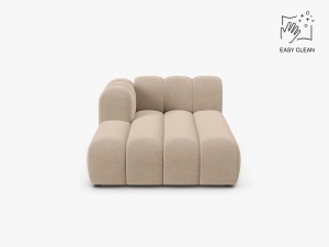 MODUL SEZLONG CANAPEA LUPIN, PE STANGA, BEJ, CU TAPITERIE DIN TEXTIL CATIFEA VENUS, MICADONI
