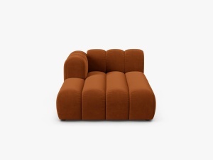 MODUL SEZLONG CANAPEA LUPIN, PE STANGA, CORAI, CU TAPITERIE DIN TEXTIL CATIFEA SALVADOR, MICADONI