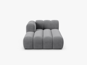 MODUL SEZLONG CANAPEA LUPIN, PE STANGA, GRI, CU TAPITERIE DIN TEXTIL CATIFEA SALVADOR, MICADONI