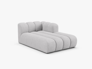 MODUL SEZLONG CANAPEA LUPIN, PE STANGA, GRI DESCHIS, CU TAPITERIE DIN TEXTIL BOUCLE BALOO, MICADONI - Img 2
