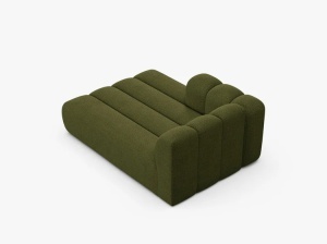 MODUL SEZLONG CANAPEA LUPIN, PE STANGA, VERDE MASLINIU INCHIS, CU TAPITERIE DIN TEXTIL BOUCLE BALOO, MICADONI - Img 3