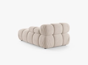 MODUL SEZLONG COLTAR BELLIS, PE DREAPTA, BEJ DESCHIS, CU TAPITERIE DIN CATIFEA VENUS, MICADONI - Img 3