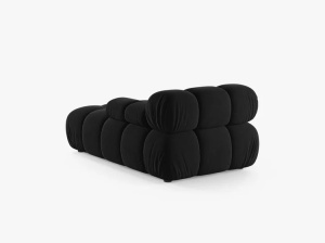 MODUL SEZLONG COLTAR BELLIS, PE DREAPTA, NEGRU, CU TAPITERIE DIN CATIFEA BLUVEL, MICADONI - Img 3
