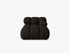 MODUL SEZLONG COLTAR BELLIS, PE DREAPTA, NEGRU, CU TAPITERIE DIN TEXTIL STRUCTURAT LIBERTY, MICADONI