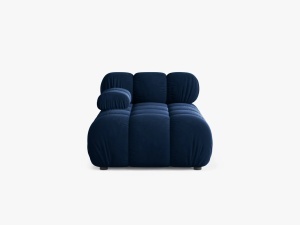 MODUL SEZLONG COLTAR BELLIS, PE STANGA, ALBASTRU ROYAL, CU TAPITERIE DIN CATIFEA BLUVEL, MICADONI