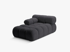 MODUL SEZLONG COLTAR BELLIS, PE STANGA, GRI GRAFIT, CU TAPITERIE DIN TEXTIL BOUCLE ROLF, MICADONI - Img 2