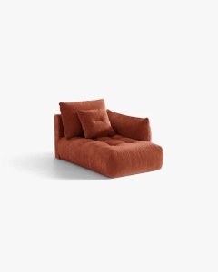 MODUL SEZLONG COLTAR BLOOM, PE DREAPTA, CARAMIZIU, 95X97 CM, CU TAPITERIE DIN TEXTIL STRUCTURAT WIND, MICADONI - Img 2