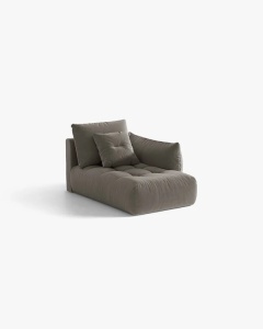 MODUL SEZLONG COLTAR BLOOM, PE DREAPTA, GRI, 95X97 CM, CU TAPITERIE DIN TEXTIL CATIFEA CASINO, MICADONI - Img 2