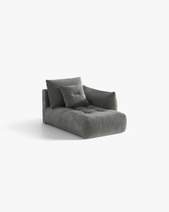 MODUL SEZLONG COLTAR BLOOM, PE DREAPTA, GRI INCHIS, 95X97 CM, CU TAPITERIE DIN TEXTIL STRUCTURAT WIND, MICADONI - Img 2