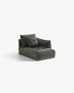 MODUL SEZLONG COLTAR BLOOM, PE DREAPTA, VERDE MUSCHI, 95X97 CM, CU TAPITERIE DIN TEXTIL STRUCTURAT WIND, MICADONI - Img 2