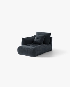 MODUL SEZLONG COLTAR BLOOM, PE STANGA, ALBASTRU MARIN, 95X97 CM, CU TAPITERIE DIN TEXTIL STRUCTURAT WIND, MICADONI - Img 2