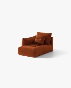 MODUL SEZLONG COLTAR BLOOM, PE STANGA, CARAMIZIU, 95X97 CM, CU TAPITERIE DIN TEXTIL CATIFEA CASINO, MICADONI - Img 2