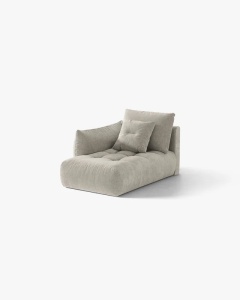 MODUL SEZLONG COLTAR BLOOM, PE STANGA, GRI DESCHIS, 95X97 CM, CU TAPITERIE DIN TEXTIL STRUCTURAT WIND, MICADONI - Img 2