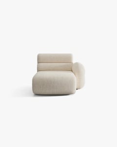 MODUL SEZLONG COLTAR NEO, PE DREAPTA, BEJ DESCHIS, 110X165 CM, TAPITAT CU TAPITERIE DIN TEXTIL CHENILLE SILENCIO, MICADONI