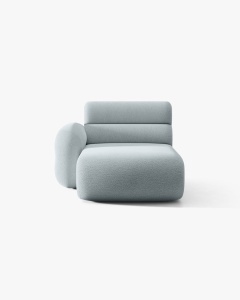 MODUL SEZLONG COLTAR NEO, PE STANGA, ALBASTRU DESCHIS, 110X165 CM, TAPITAT CU TAPITERIE DIN TEXTIL BOUCLE BALOO, MICADONI