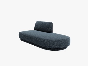 MODUL SEZLONG MILEY, PE DREAPTA, ALBASTRU, CU TAPITERIE DIN TEXTIL CHENILLE HAGA, MICADONI
