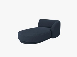 MODUL SEZLONG MILEY, PE DREAPTA, ALBASTRU INCHIS, CU TAPITERIE DIN TEXTIL BOUCLE BALOO, MICADONI - Img 2