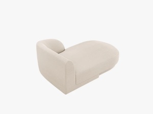 MODUL SEZLONG MILEY, PE DREAPTA, BEJ, CU TAPITERIE DIN TEXTIL BOUCLE BALOO, MICADONI - Img 4