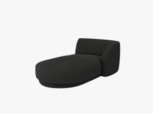 MODUL SEZLONG MILEY, PE DREAPTA, NEGRU, CU TAPITERIE DIN TEXTIL BOUCLE BALOO, MICADONI - Img 2