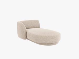 MODUL SEZLONG MILEY, PE STANGA, BEJ, CU TAPITERIE DIN TEXTIL CHENILLE EDEN, MICADONI - Img 2