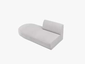 MODUL SEZLONG MILEY, PE STANGA, GRI DESCHIS, CU TAPITERIE DIN TEXTIL BOUCLE BALOO, MICADONI - Img 2