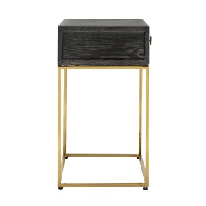 NOPTIERA BLACKBONE, NEGRU RUSTIC/AURIU, DIN FURNIR DE STEJAR SI METAL, RICHMOND INTERIORS - Img 6