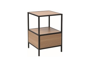 NOPTIERA GEO S, STEJAR/NEGRU, DIN PAL LAMINAT SI METAL, STIL MODERN