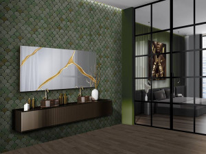 OGLINDA 180CM, SURCOS, COD 487474, MDF SI OGLINDA, STIL MODERN, SCHULLER - Img 2