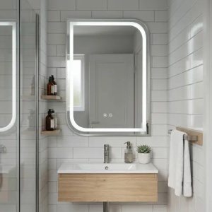 OGLINDA CU LED, PENTRU BAIE, ZONE, NICKEL PERIAT, 80X60, CALITATE SUPERIOARA - Img 2