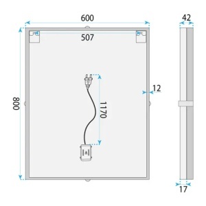 OGLINDA PENTRU BAIE, CU LED, BL808, 60CM, CALITATE SUPERIOARA - Img 6
