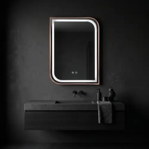 OGLINDA PENTRU BAIE, CU LED, ZONE 70X50 CM, AURIU ROSE PERIAT, CALITATE SUPERIOARA - Img 4