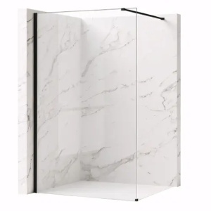 PARAVAN DE DUS FLEXI 70, NEGRU/TRANSPARENT, CALITATE SUPERIOARA - Img 1